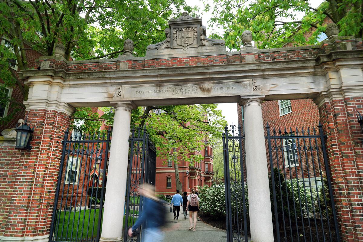 Gate at the entrance to Harvard Yard at Harvard University