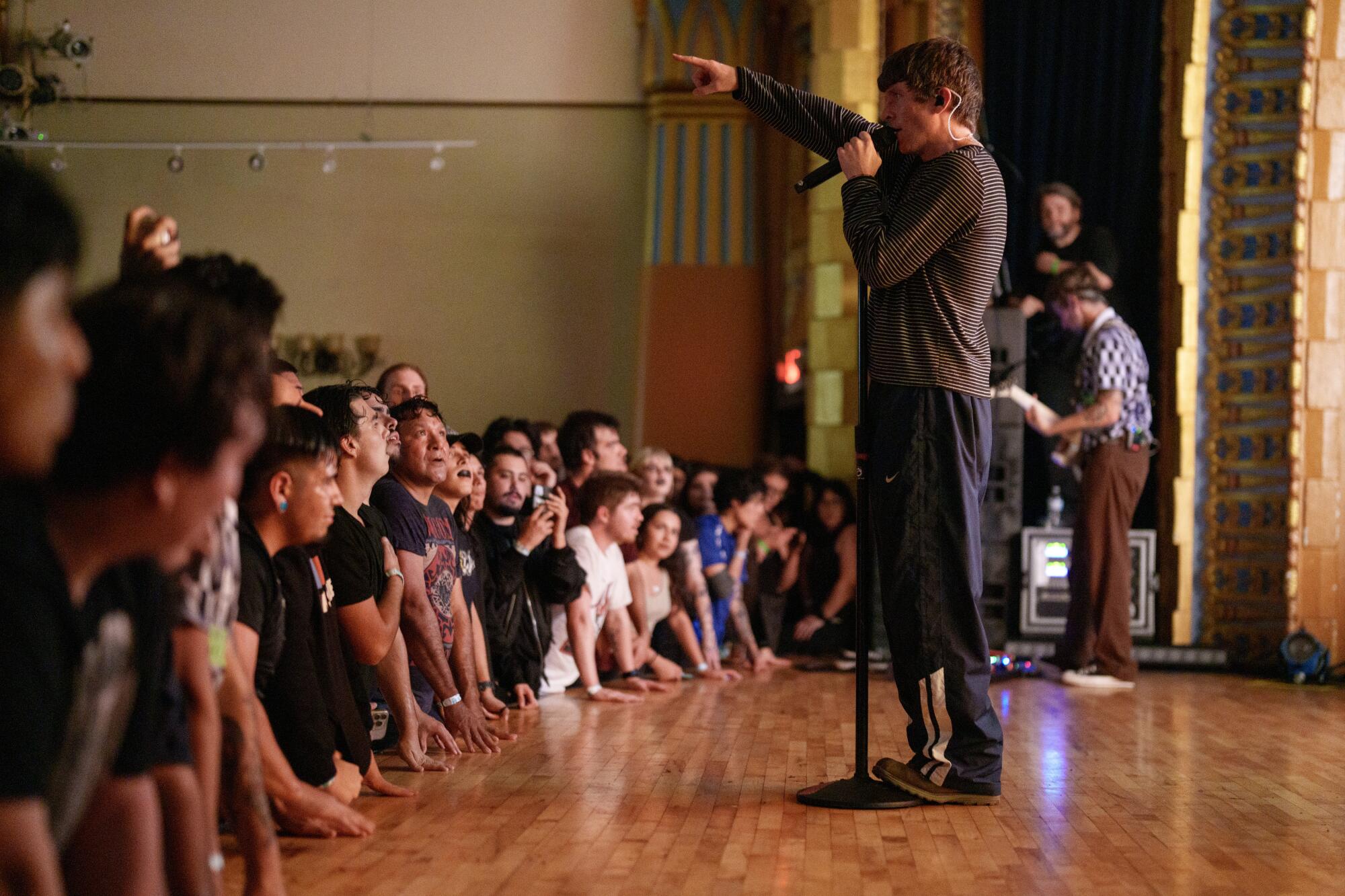 Brendan Yates performs with Turnstile last month at the Ukrainian Culture Center in Los Angeles.