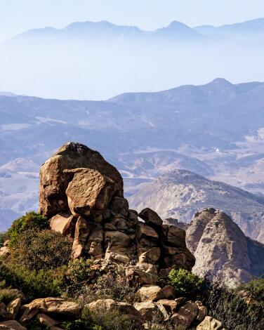 A view of the San Fernando Valley from Rocky Peak Road near the Los Angeles County - Ventura County line.