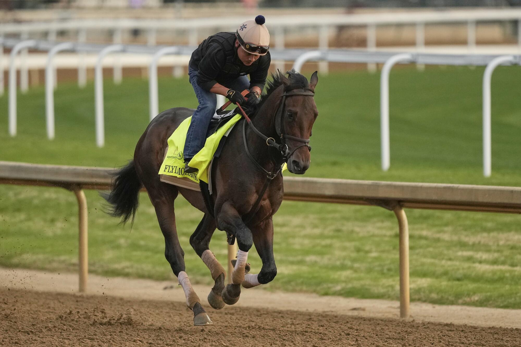Kentucky Derby entrant Flying Mohawk works out at Churchill Downs on Thursday.