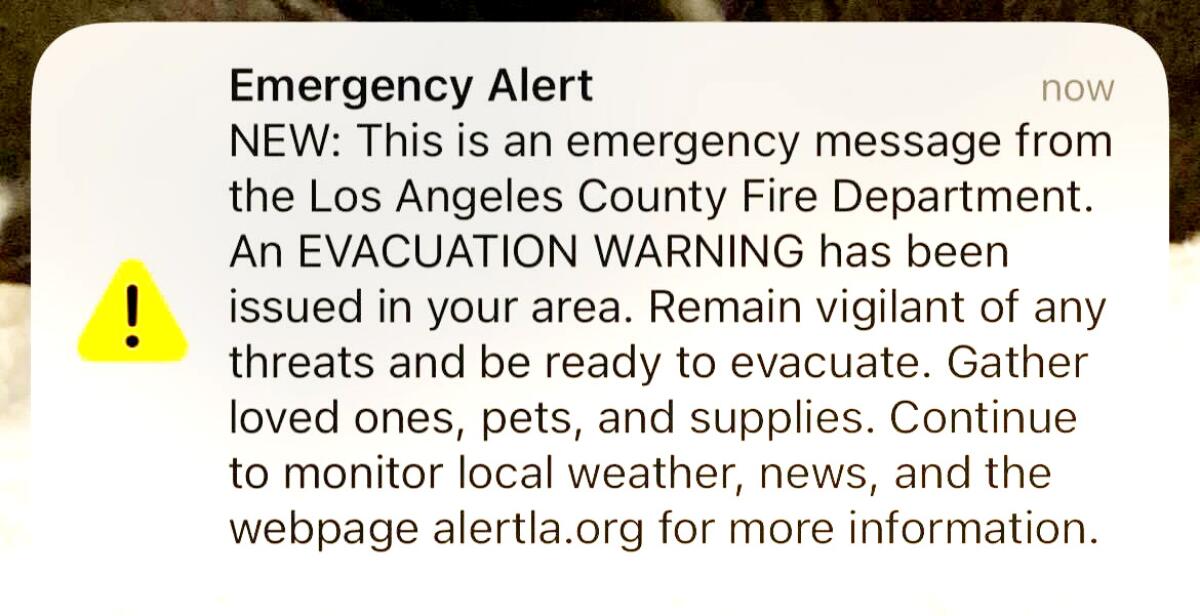 A screenshot of a county emergency alert sent in error