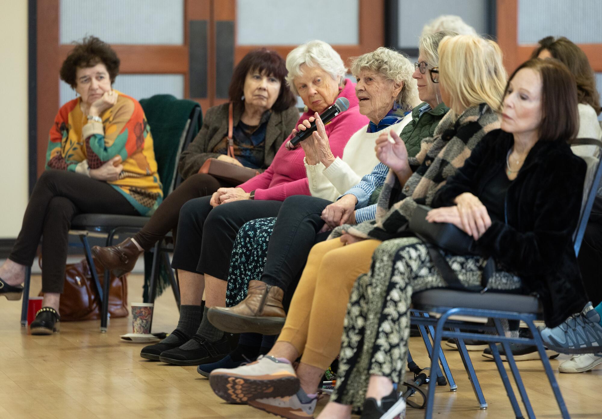 LAGUNA WOODS, CA - JANUARY 04: Audience members ask questions about the afte