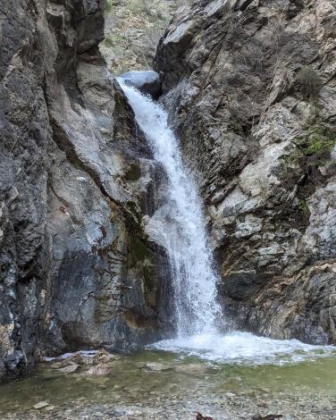 Waterfall at Eaton Canyon Falls.